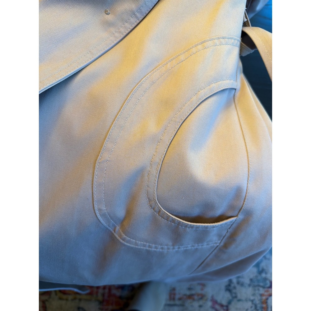 P.B.D. International Trench Coat Tan Hooded Belted Long Jacket Vintage Size 9 - Picture 7 of 7